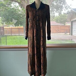 VINTAGE RETRO 70S KARIN STEVENS RETRO BUTTON UP DRESS
